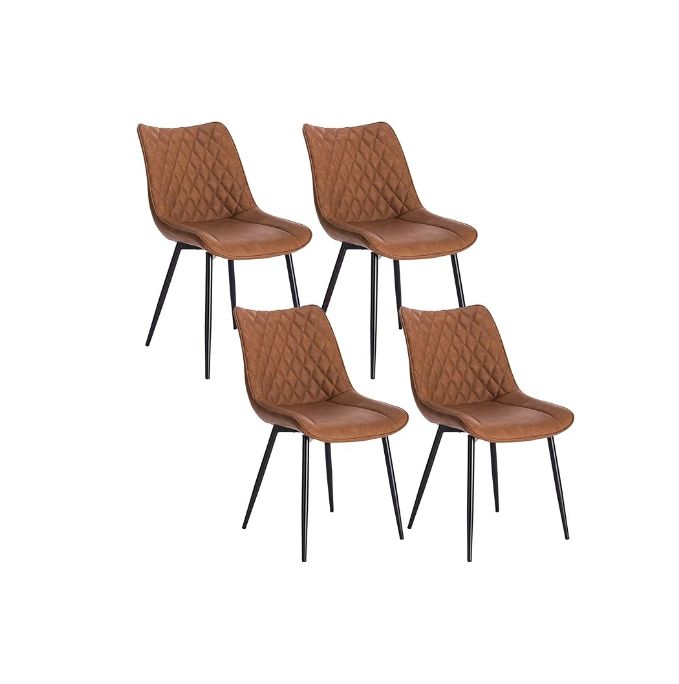 Ascot Faux Leather Light Brown Dining Chairs (Sold in Fours)