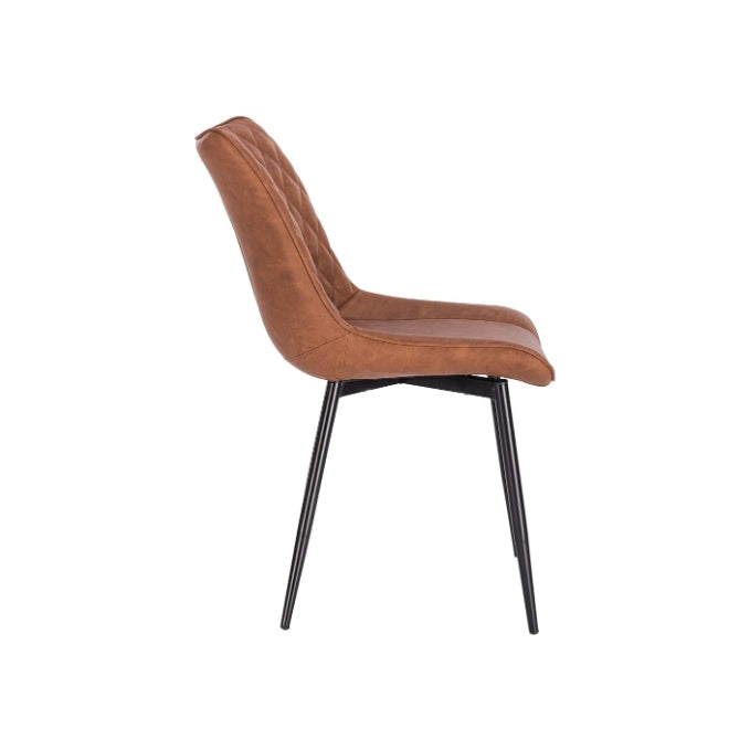 Ascot Faux Leather Light Brown Dining Chairs (Sold in Fours)