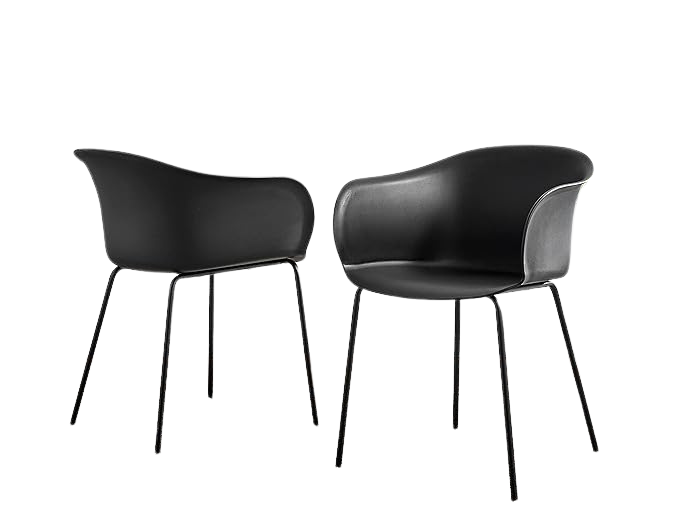 Wimborne Plastic Black Dining Chairs (Sold in Pairs)