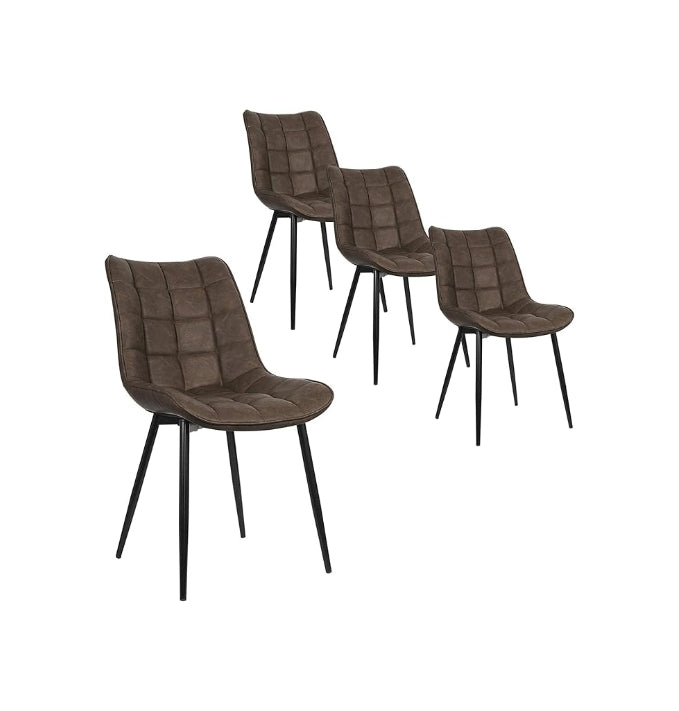 Winchester Faux Leather Brown Dining Chairs (Sold in Fours)